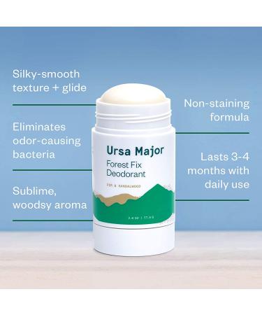 Ursa Major Natural Deodorant - Forest Fix | Aluminum-Free, Non-Staining, Cruelty-Free | 2.6 oz - Buy Online on GoSupps.com