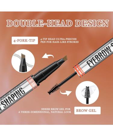  Netinpeater Microblading Waterproof Eyebrow Pencil 24 Hour Eyebrow Pen Brow Gel Included Hair Effect Eyebrow Pen Dark Brown - Buy Online on GoSupps.com