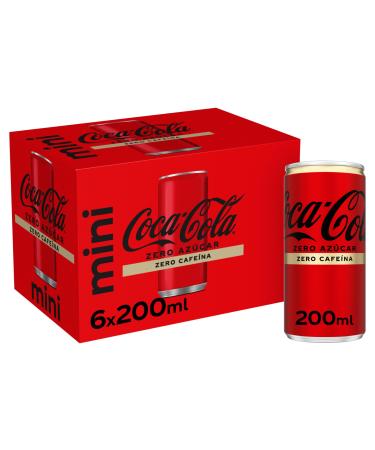 Coca-Cola Zero Sugar Zero Caffeine - Sugar Free Cola Soda - No Calorie No Caffeine - 6 x 200ml Mini Cans