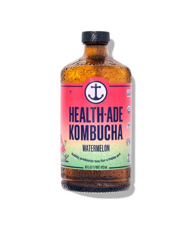 Health-Ade Kombucha Tea Organic Drink, Fermented Tea with Living Probiotics, Detoxifying Acids, Supports Gut Health, Non-GMO, Vegan, Gluten Free, 12 Pack (16 Fl Oz Bottles), Watermelon