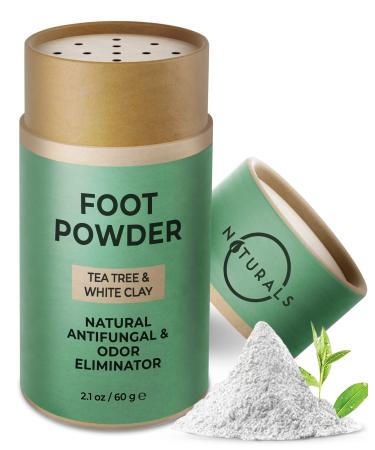 O Naturals Foot Powder & Foot Odor Eliminator for Shoes with Tea Tree Oil, Natural Foot Powder Odor Control, Shoe Powder Deodorizer, Talc Free Powder for Women, Men & Kids, Athletes Foot Powder 2.1oz 2.1 Ounce (Pack of 1)