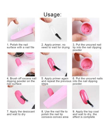 Nail Dipping Powder Set - 6-Color Professional Nail Kit for Home & Salon Use | Starter Nail Art Powder with Top & Base Coat Gel - Buy Online on GoSupps.com