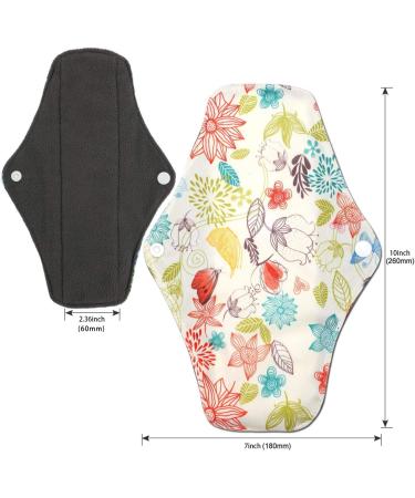 PHOGARY Reusable Bamboo Cloth Menstrual Pads (7-Pack) | Large Washable Sanitary Pads Set for Heavy Flow | Overnight Period Panty Liners with Wet Bag - Buy Online on GoSupps.com