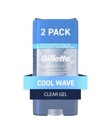 Gillette Antiperspirant Deodorant for Men Clear Gel with 72 Hr. Sweat Protection Cool Wave 216 g Total (Pack of 2) Clear Gel Cool Wave 108 g (Pack of 2)