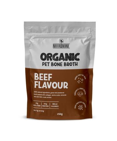 NUTRIBONE Bone Broth Powder for Pets - High Protein Supplement for Gut Joint and Coat Health - Non-GMO Organic Bone Broth for Dogs Beef Flavour-250g Pack Beef 250 g (Pack of 1)
