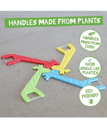 Jack N' Jill Kids Fairy Floss - Eco-Friendly Giraffe Handle Floss - 30 Pack - Easy Slide Recyclable Dental Care - Buy Online on GoSupps.com