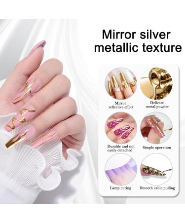 Metallic Mirror Gel Polish - Gold Painting Liner with Built-in Brush for Stunning Nail Art | Soak Off DIY Manicure - Buy Online on GoSupps.com