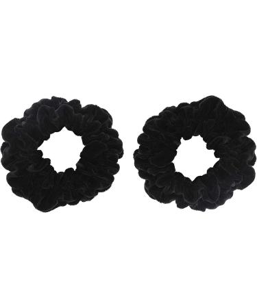 Zac's Alter Ego Set of 2 Extra Large Black Soft Velvet Strong Hair Scrunchies - Buy Online on GoSupps.com