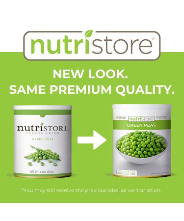 Nutristore Freeze Dried Green Peas - 40 Servings, 18 OZ, 25-Year Shelf Life - Healthy Snack for Emergency and Survival - Amazing Taste - Buy Online on GoSupps.com