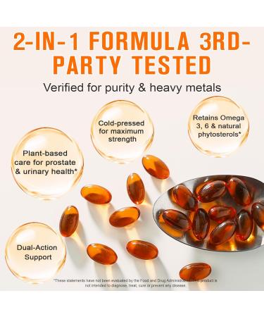 bnHUlMXw Pumpkin Seed Oil Capsules 2 in 1 Pumpkin Seed Oil with Saw Palmetto Essential Fatty Acids & Phytosterols for Hair Growth Urinary Bladder & Prostate Health Non-GMO Cold Pressed 300 Softgels - Buy Online on GoSupps.com