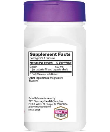 21st Century Gelatin 600 mg - 100 Capsules for Joint & Muscle Support - Buy Online on GoSupps.com