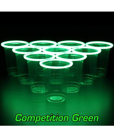 Green vs Blue Glow-in-The-Dark Beer Pong Game Set - 12 Cups, 4 Balls, Charging Unit - Indoor/Outdoor Nighttime Fun - Buy Online on GoSupps.com