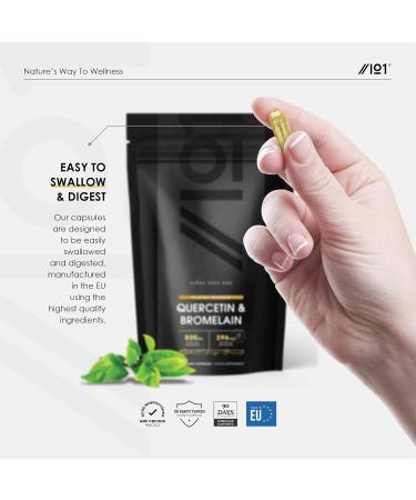 Plant-Based Quercetin 800mg & Bromelain 396 GDU with BioPerine - Made from from Sophora Japonica Extract (Quercetin) & Pineapple (Bromelain) - 60 Caps 60 count (Pack of 1) - Buy Online on GoSupps.com