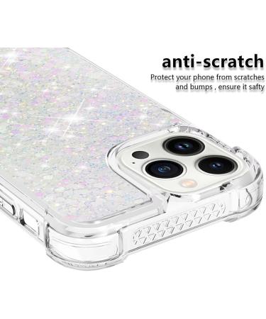 Tivenfezk Nadoli Glitter Treisand Case for iPhone 15 Pro | Shockproof Silicone TPU Bumper Protective Cover | Liquid Quicksand Design in White & Pink - International Shipping Available - Buy Online on GoSupps.com