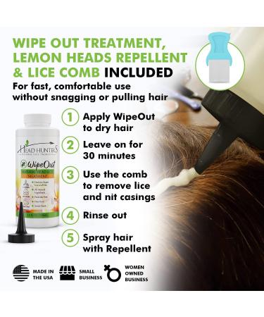 Head Hunters Extra Strength Lice Treatment Shampoo Kit with Repellent Spray & Comb - Non-Toxic & Effective Family Hair Treatment - Buy Online on GoSupps.com