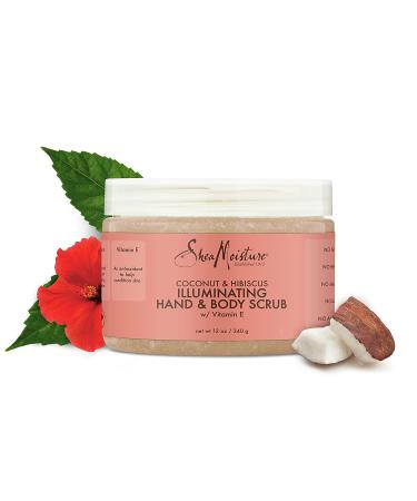 SheaMoisture Illuminating Coconut and Hibiscus Body Scrub 12 oz - Cruelty-Free Skin Care - Buy Online on GoSupps.com