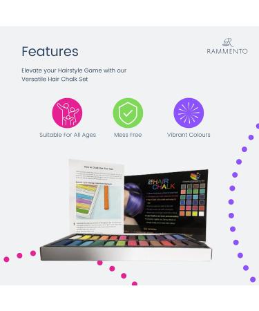 24 Piece Hair Chalk Vibrant Colours Temporary Hair Dye Gloves & Cape Included - Buy Online on GoSupps.com