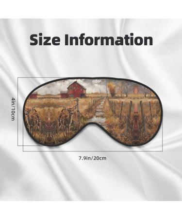Farm with Deer Print Unisex Sleep Mask | Double-Sided Eye Mask for Sound Sleep & Skin Care - Black - Buy Online on GoSupps.com