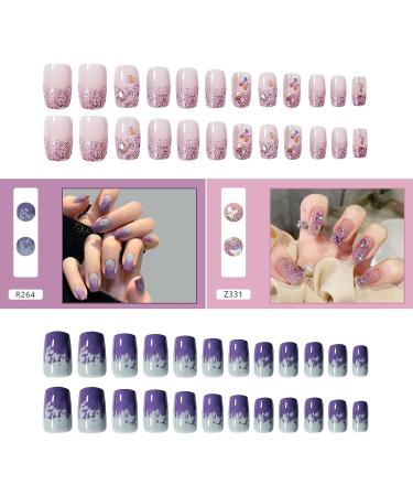 Dopi Purple Butterflies Gel Nail Strips - Long Lasting & Easy to Use - Buy Online on GoSupps.com