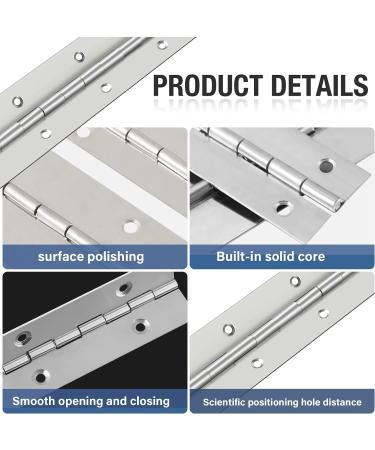 12 Inch Heavy Duty Stainless Steel Piano Hinge with Screws - Smooth Polished Folding Marine Hinge - Buy Online on GoSupps.com