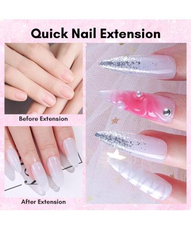 Makartt Poly Nail Gel - Milky White 50ML Gel Builder for Natural-Looking Nail Strengthener 3D DIY Hard Gel Manicures Nail Art Salon Home-Wips of White - Buy Online on GoSupps.com