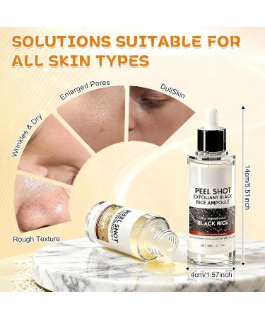 Yizemay Peel Shot Glow Rice Ampoule Duo peeling face with black and white rice gentle peeling & pore cleanser moisturizing blackhead remover for all skin types 1 piece 1er Pack - Buy Online on GoSupps.com