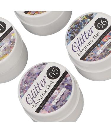 Holographic Reflective Glitter Gel 8 Colors Sparkly Shiny Flashing UV LED Nail Polish Set - Buy Online on GoSupps.com