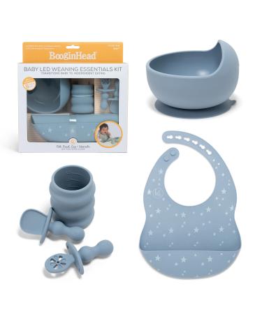 BooginHead Baby Led Weaning Supplies - Stage 1 and Stage 2 Self Feeding 5-Piece Set  Blue Baby Led Blue