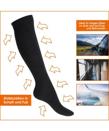 Celodoro Compression Travel Knee Socks for Men & Women (2 Pairs) - Size 39-42 - Black - Ideal for Comfort & Support - Buy Online on GoSupps.com