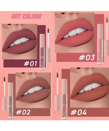 CHAKAE 4 Pack Matte Liquid Lipsticks Waterproof Moisturizing Lipsticks for Travel Daily Party - Buy Online on GoSupps.com