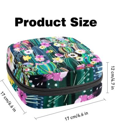 Blooming Cactus Menstrual Bag for Women - Portable Succulent Storage Pouch with Zipper for Teens & Girls - Buy Online on GoSupps.com