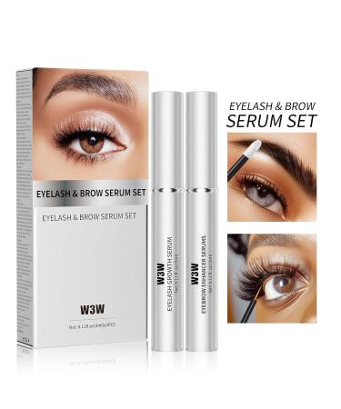 Buy 2-in-1 Eyebrow & Eyelash Growth Serum Kit - W3W for Longer Thicker Fuller Lashes & Brows | Natural No-Irritating Formula - International Shipping Available - Buy Online on GoSupps.com