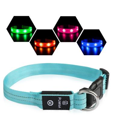 PCEOTLLAR Dog Halison Lumplan Band Lumplan Band Dog Copy flashing Reflectioning Led Dog Hall Band Lights adjustable for large medium-sized small dogs blue-M M (38-50cm 2.5cm) blue