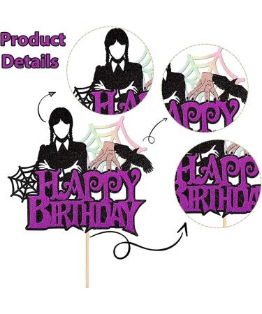 2 Pcs Wednesday Cake Topper Wednesday Cake Topper Wednesday Cake Decorations Halloween Cake Toppers Wednesday Cake Decorations for Girls or Boys Party Decorations - Buy Online on GoSupps.com