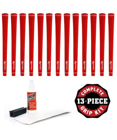 Karma Velour Golf Grip Kits (with 13 golf grips, tape strips, solvent, rubber shaft clamp, easy-to-follow DYI grip installation instructions) Jumbo (+1/16