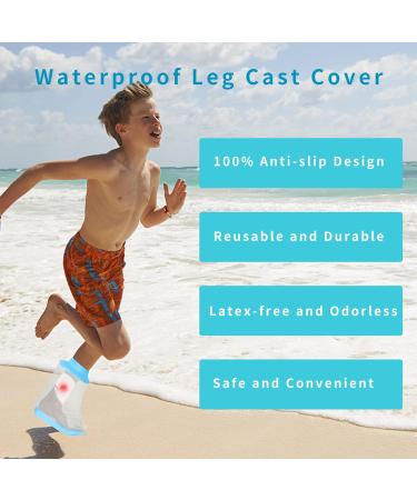 SUPERNIGHT Child Waterproof Ankle Cast Cover - Shower Bandage Protector for Kids - Reusable Sealed Watertight Foot Cast Bag - Anti-Slip Design - Buy Online on GoSupps.com