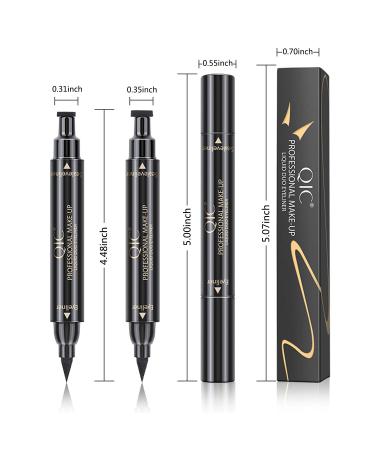 Winged Eyeliner Stamp Set - Dual Ended Waterproof Liquid Pen for Long Lasting Cat Eye Flick - Smudge Proof Vamp Style - 2 Sizes Included - Buy Online on GoSupps.com