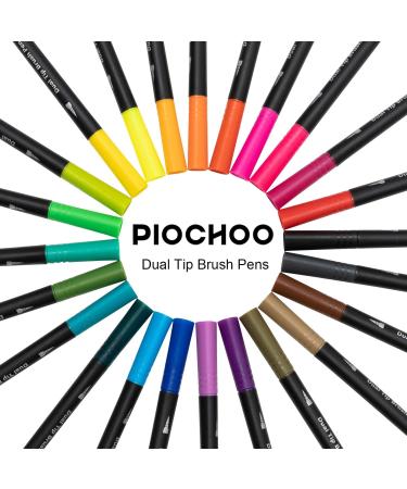 24 Dual Brush Marker Pens for Kids & Adults - Fine Point & Brush Tip Art Markers for Coloring, Bullet Journals, Planners & Note Taking - Buy Online on GoSupps.com