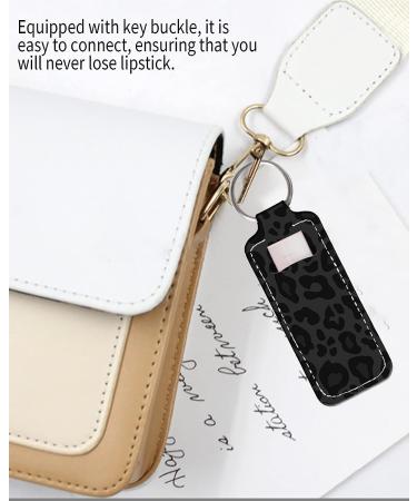 KLLRO RUO Chapstick Holder Keychain - Black Leopard | Lip Balm Portable Pocket Lip Gloss Tube Holder for on-the-go Makeup Travel - Buy Online on GoSupps.com