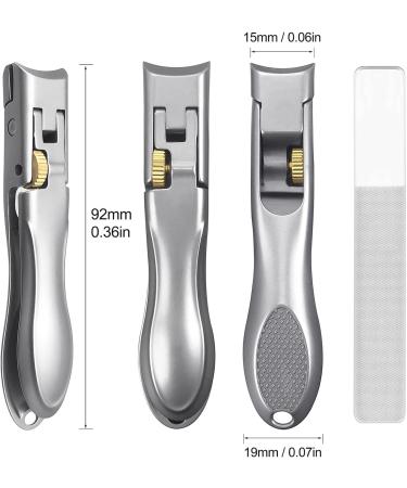 SGNEKOO Wide Jaw Opening Nail Clippers Set with Safety Lock - Heavy Duty Fingernail and Toenail Cutter for Thick Nails - Curved Design (CL2P) - Buy Online on GoSupps.com