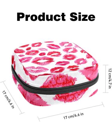 Buy Women's Bonds Storage Pockets - Portable Lip Print Period Kit | Fashionable Feminine Product Bag in Red & Pink - Buy Online on GoSupps.com