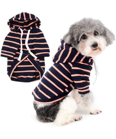 Zweitea dogs hoodie shirts for small medium-sized dogs striped hooded jacket puppy clothes sweater sweatshirt soft short sleeve basic t-shirt pet girl young hooded clothing navy blau xs xs navyblau - Buy Online on GoSupps.com