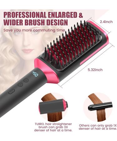 Ionic Hair Straightener Brush - 14 Temp Settings Fast Heating Anti-Scald Dual Voltage for All Hair Types - Perfect for Women - Buy Online on GoSupps.com