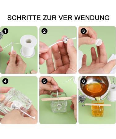 Allava 6100cm Candle Wicks - 100 Cotton Wickers & Stickers for DIY Smoke-Free Candles | Perfect for Fragrance & Oil Lamps - Buy Online on GoSupps.com