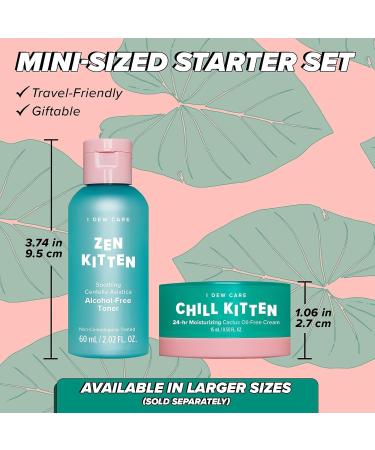 I Dew Care Travel Skincare Set - Kitten Crush | With Centella Asiatica Prickly Pear Aloe Vera Heartleaf Extract Hydrating Facial Toner and Moisturizer for Blemished Skin Gift Gift Set Spa Day - Buy Online on GoSupps.com