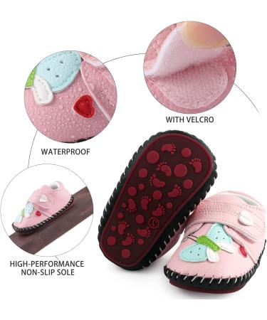 Baby Toddler Shoes PU Leather | Butterfly Pink | 0-6 Months - Buy Online on GoSupps.com