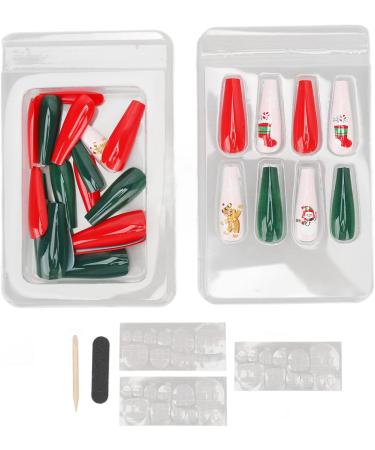 Christmas False Nails Thin Full Wrap Colourfast Pattern Fake Nails 30pcs for Christmas Holiday (0070 LJ04) - Buy Online on GoSupps.com
