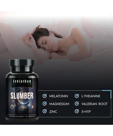 Leviathan Slumber | Sleep Aid GABA Supplements for Deep and Calm Sleep with Melatonin Magnesium L-Theanine 5-HTP Zinc Magnolia Valerian Root for Sleep Sleeping Pills for Adults Men and Women - Buy Online on GoSupps.com