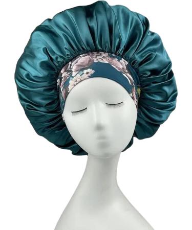 Silk Hair Bonnet for Sleeping - Reduce Frizz and Knots - Sleep Cap for Black Women - Teal, One Size M/L - Buy Online on GoSupps.com