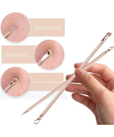 Blackhead Remover Pimple Popper Tool Kit - Professional Acne Extractor Set for Face & Nose - Blemish Whitehead Extraction Tools in Rose Gold Case - Buy Online on GoSupps.com